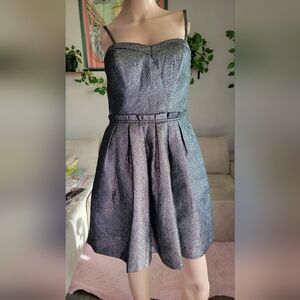 Great Condition Elegant Silver Black Strapless Dress